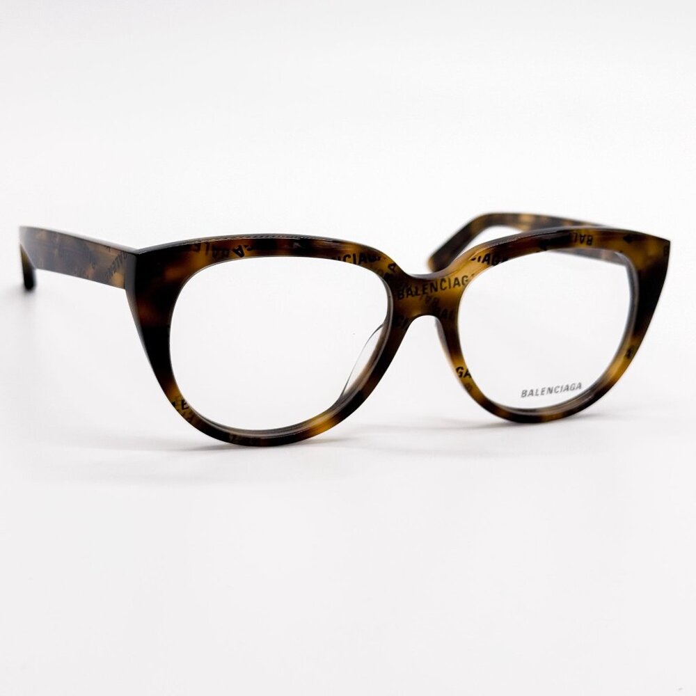 NEW BALENCIAGA EYEGLASSES BB0131O 008 ROUND OVAL HAVANA WOMEN EYEWEAR BALENCIAGA